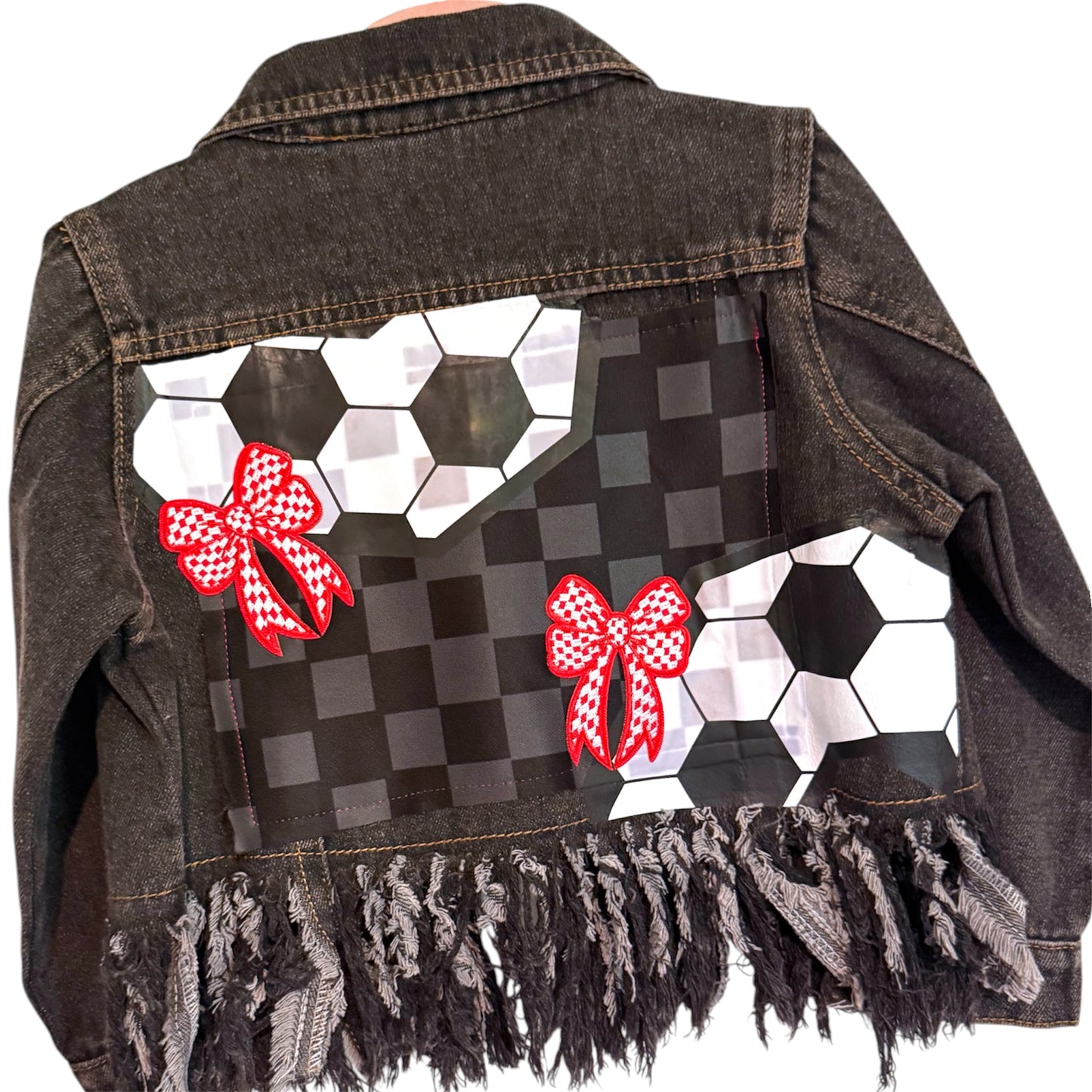 Toddler Soccer Frayed Jean Jacket {π£πͺοΌπ€π¦π}