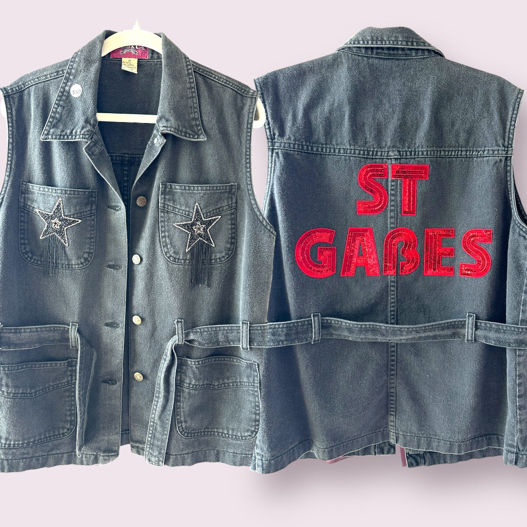 St. Gabes Black Denim Vest {Adult}