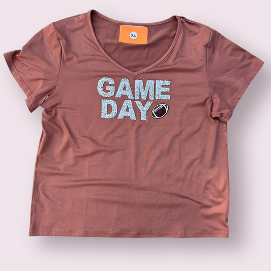 Brown Game Day Football Tee