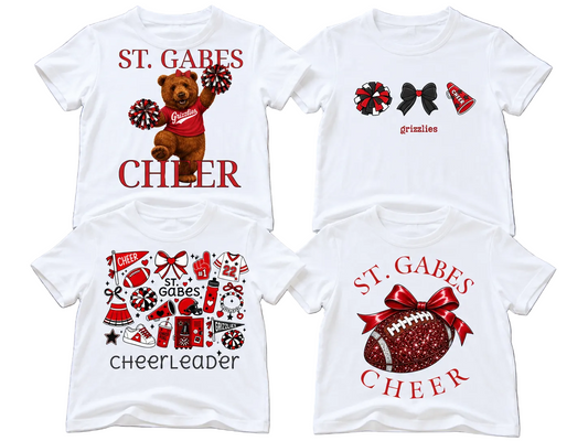 St. Gabriel Grizzlies CHEER TEAM T-Shirt (Youth + Adult)