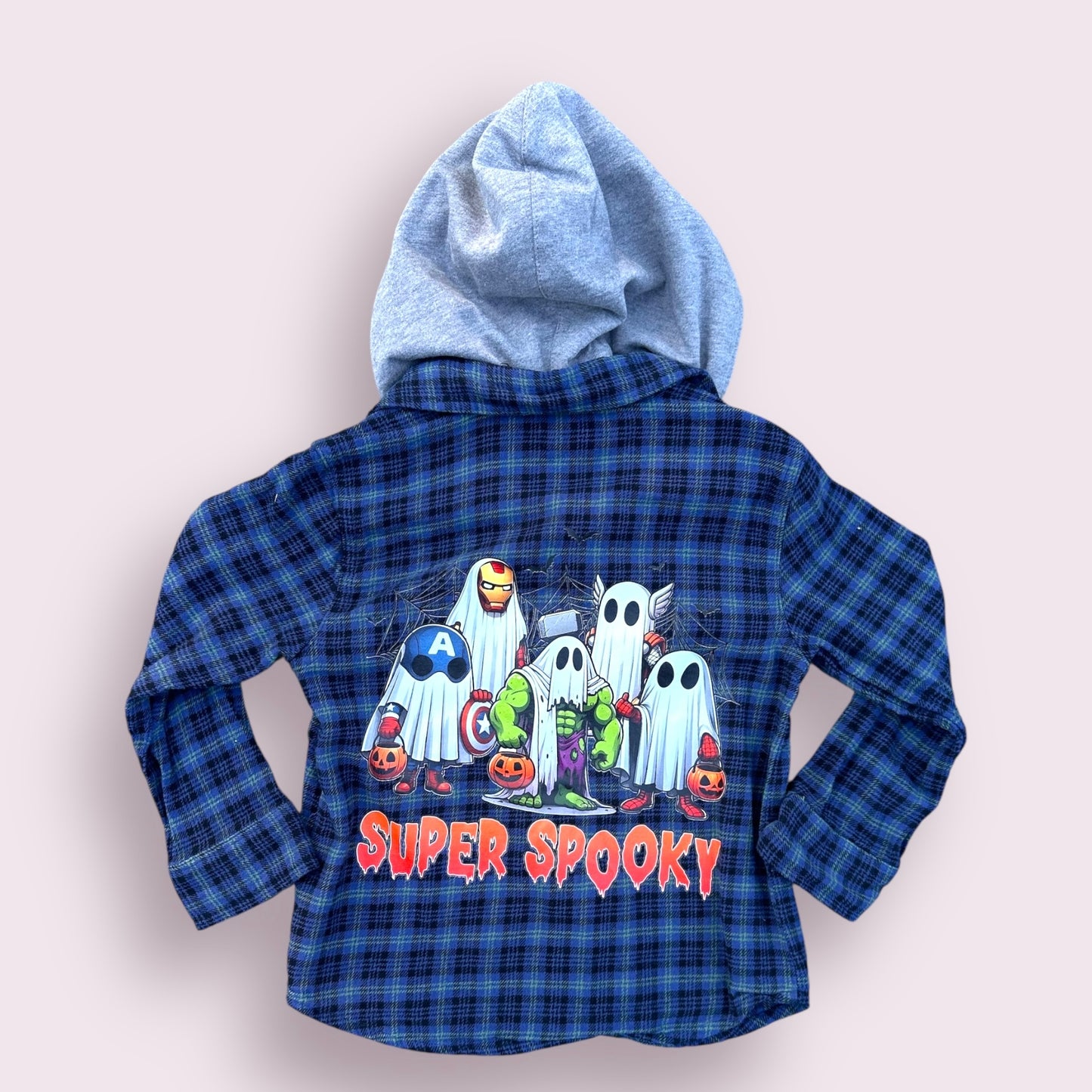 Halloween SuperHero Ghost Flannel