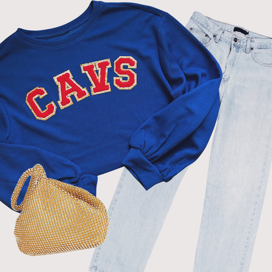 CAVS PATCH CROPPED CREWNECK