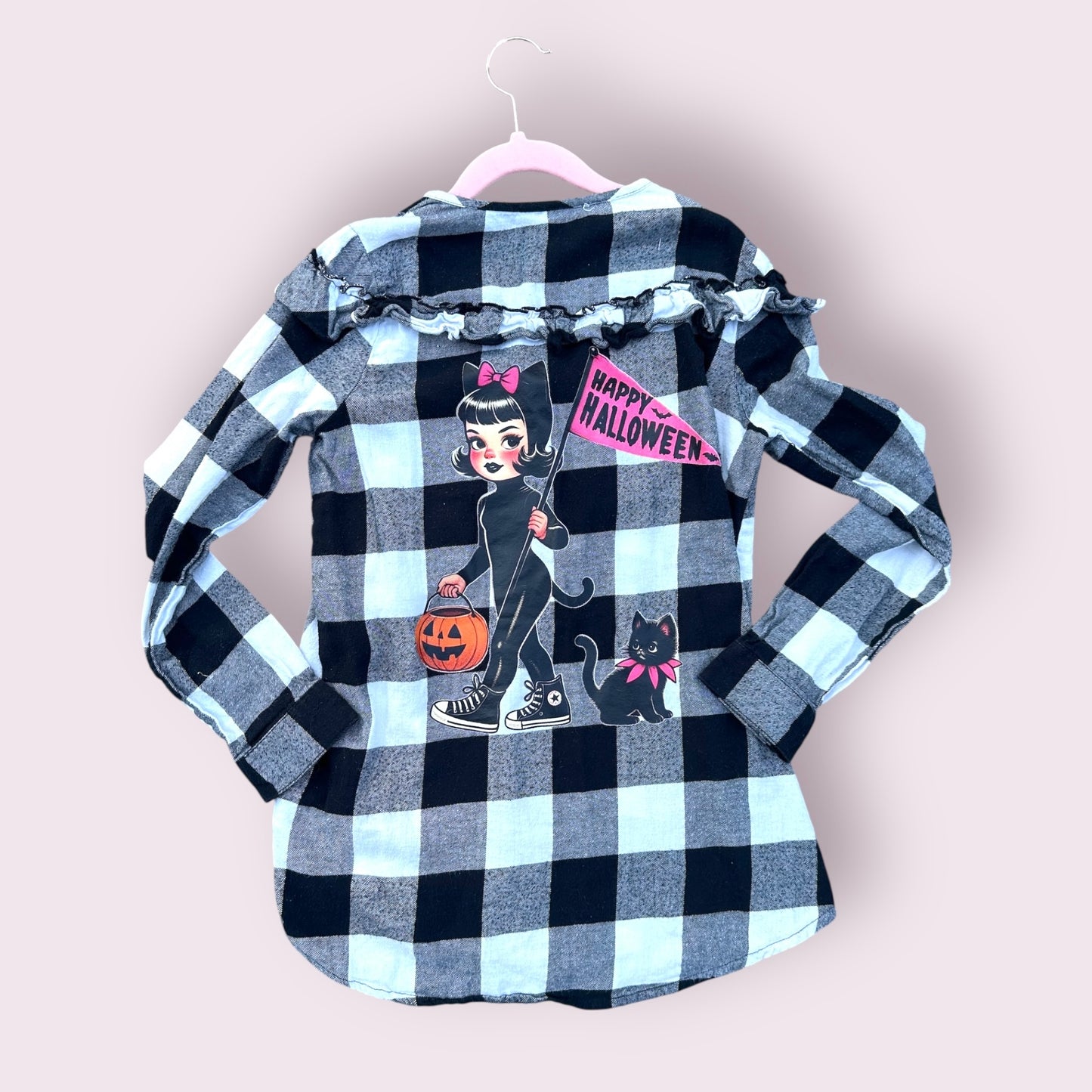 Halloween Cat Girl Flannel