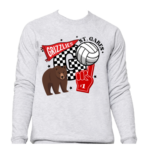 St. Gabriel Grizzlies VOLLEYBALL Crewneck {Youth-Adult}