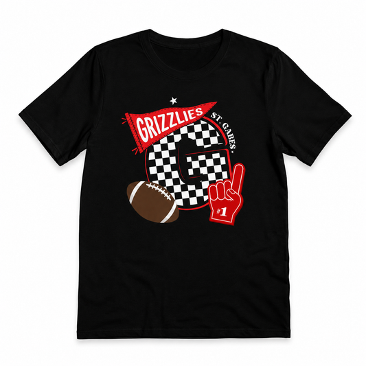 Grizzlies Football Adult T-Shirt