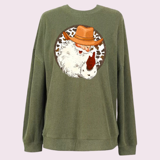 Adult Comfy Corded Western Crewneck