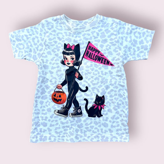 Retro Cheetah Girl Halloween Tee