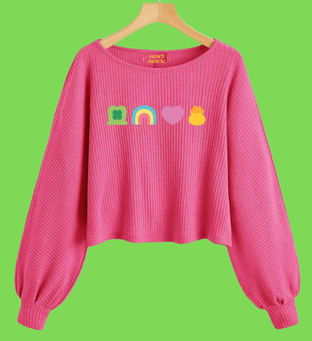 LUCKY CHARMS CROPPED SWEATER