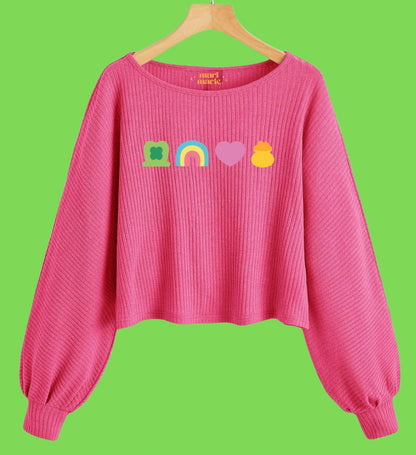 LUCKY CHARMS CROPPED SWEATER