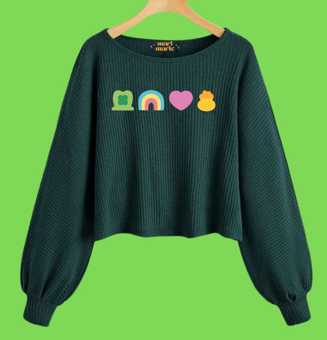 LUCKY CHARMS CROPPED SWEATER