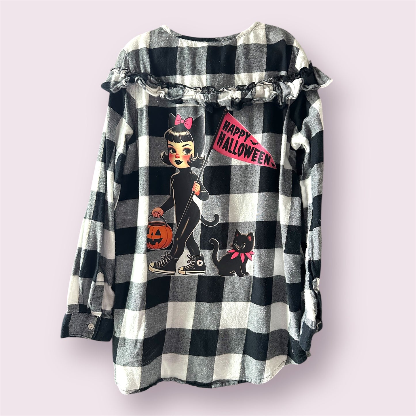 Halloween Cat Girl Flannel