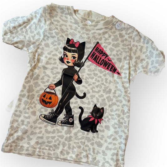 Retro Cheetah Girl Halloween Tee