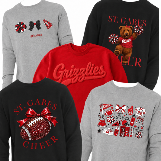 St. Gabriel Grizzlies CHEER TEAM Crewneck {Adult}