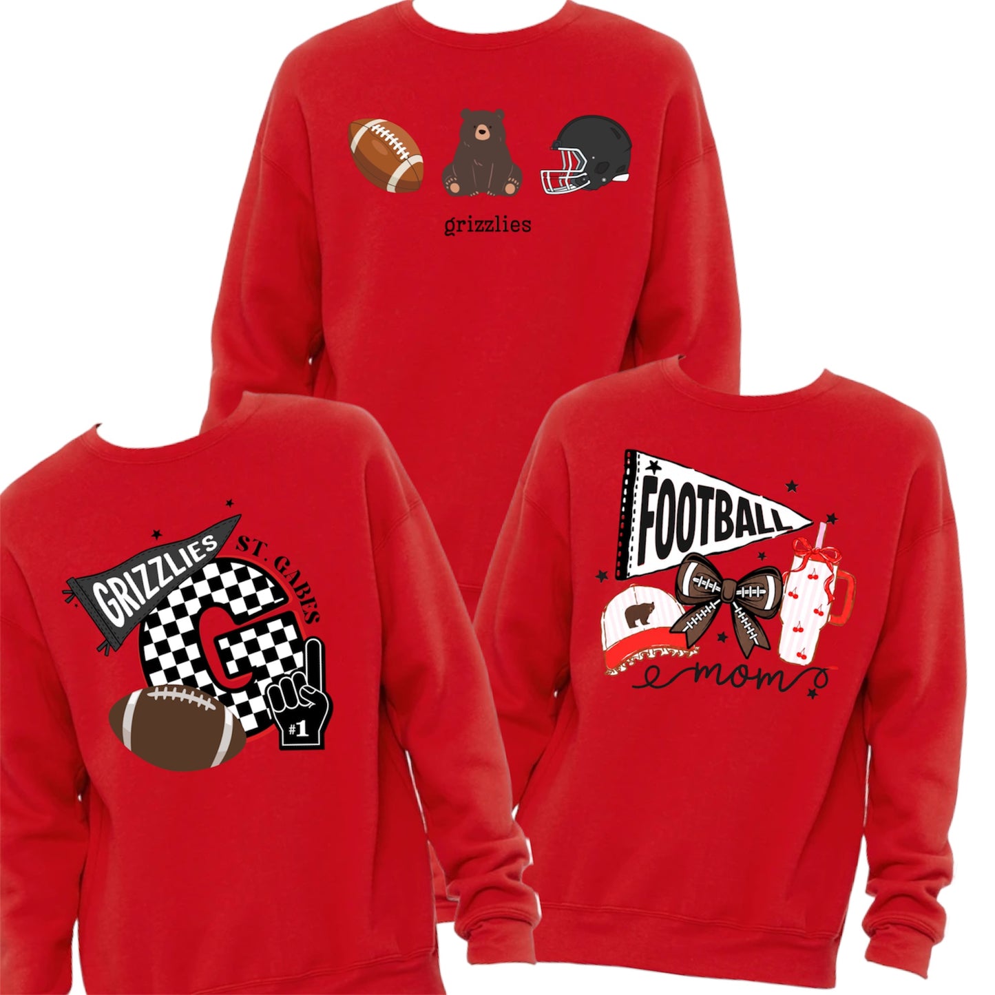 St. Gabriel Grizzlies FOOTBALL 🏈  Crewneck {Adult}