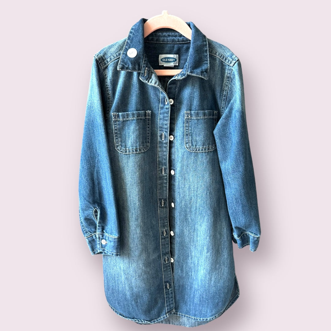 Denim Long Sleeve Dress - Youth Small 6/7