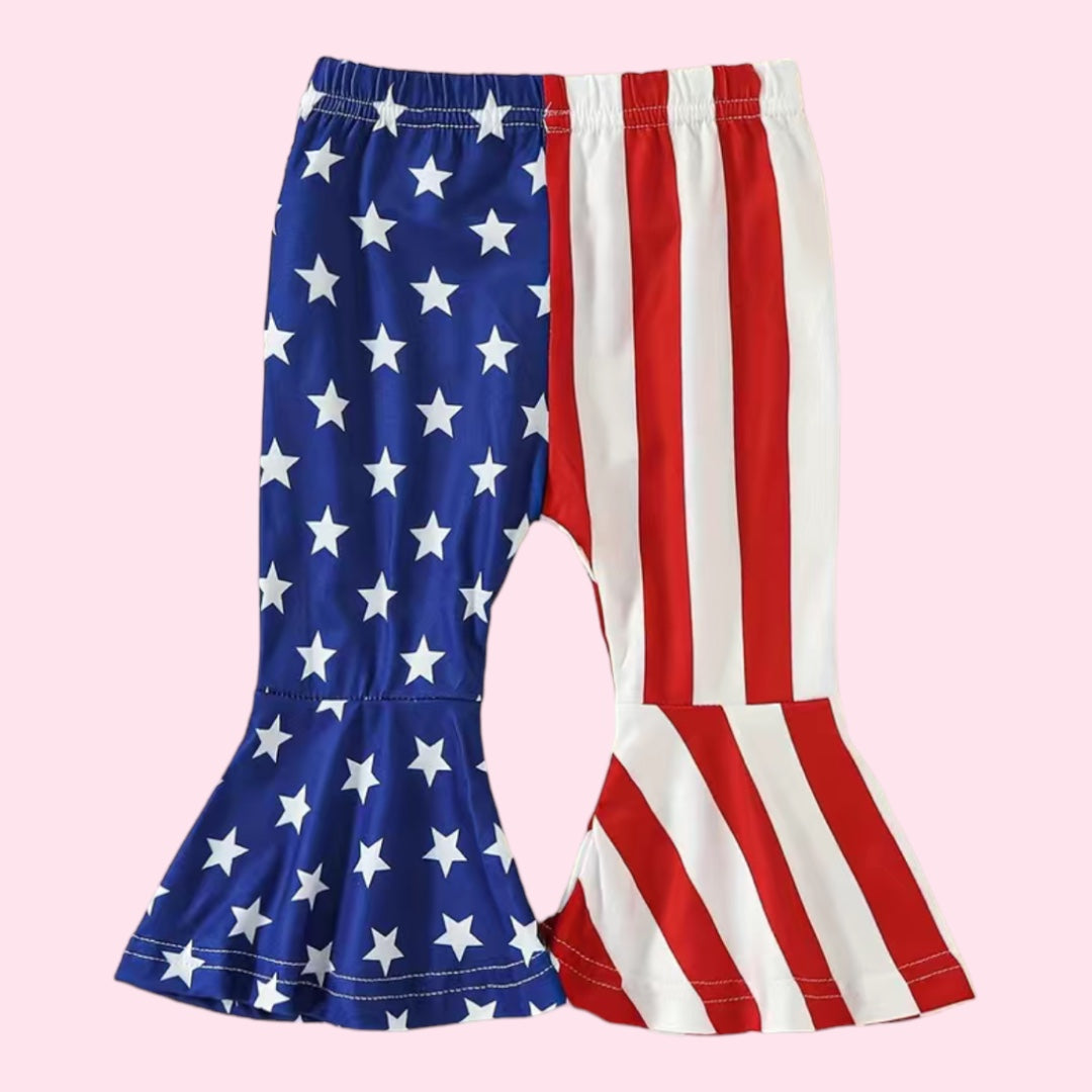 Baby Girl ✿ ✿ American Flag Stars & Stripes ✿ ✿ Bell Bottom Flared Pants